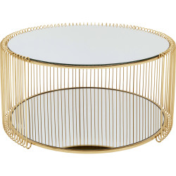 Mesa de centro Wire Double Brass Ø80cm