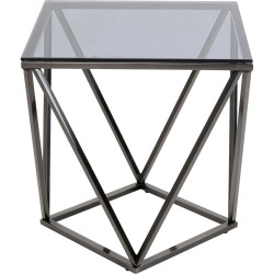 Mesa de apoio Cristallo Grafite 50x50cm