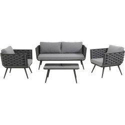 Conjunto Sofás Rimini Antracite (4/peças)