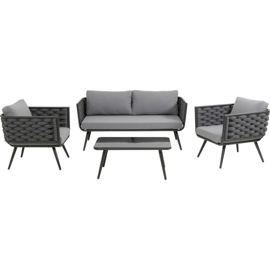 Conjunto Sofás Rimini Antracite (4/peças)