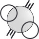 Espelho de parede Triple Circle 124x119cm