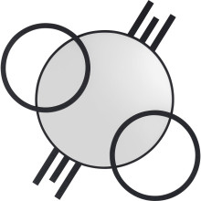 Espelho de parede Triple Circle 124x119cm