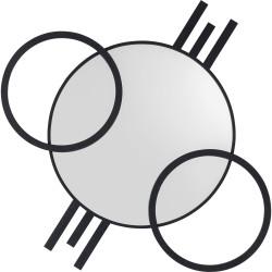 Espelho de parede Triple Circle 124x119cm