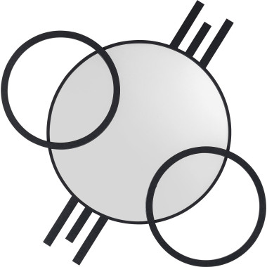 Espelho de parede Triple Circle 124x119cm