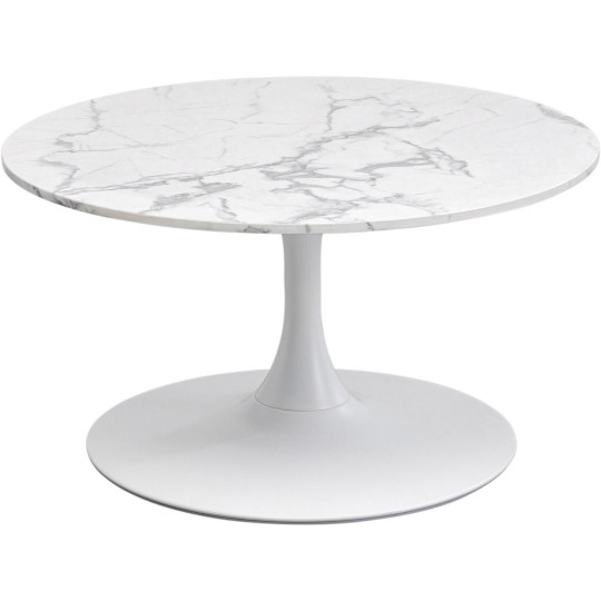Mesa de centro Schickeria Marble Branco Ø80cm