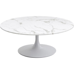 Mesa de centro Schickeria Marble Branco Ø110cm