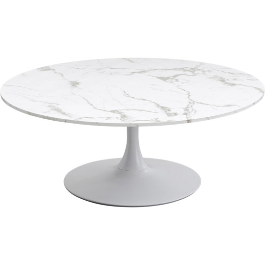Mesa de centro Schickeria Marble Branco Ø110cm