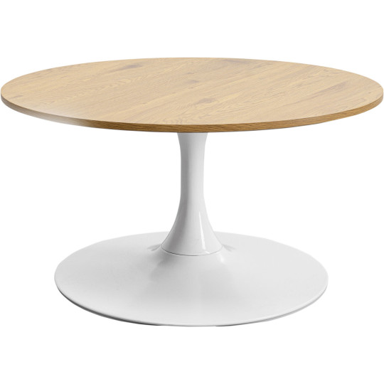 Mesa de centro Schickeria Oak Branco  Ø80cm