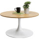 Mesa de centro Schickeria Oak Branco  Ø80cm