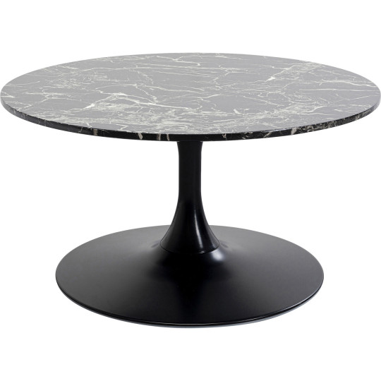 Mesa de centro Schickeria Marble Preto Ø80cm
