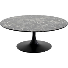 Mesa de centro Schickeria Marble Preto Ø110cm