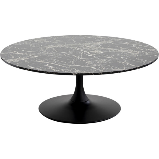 Mesa de centro Schickeria Marble Preto Ø110cm
