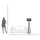 Candeeiro de pé Timon Preto 160cm