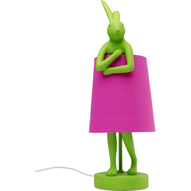 Candeeiro de Mesa Animal Rabbit Verde/Rosa 50cm