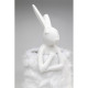 Candeeiro de Mesa Animal Rabbit Fur Branco/Prateado 68cm