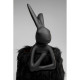 Candeeiro de Mesa Animal Rabbit Fur Preto/Dourado 68cm