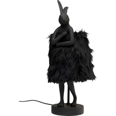 Candeeiro de Mesa Animal Rabbit Fur Preto/Dourado 50cm
