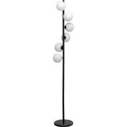Candeeiro de pé Scala Balls Milky Preto 160cm