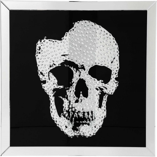 Quadro c/ moldura Espelho Skull 100x100cm