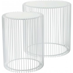 Mesa de Apoio Wire Branco (conj.2) Ø44cm