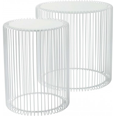 Mesa de Apoio Wire Branco (conj.2) Ø44cm