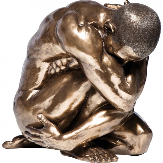 Peça Decorativa Nude Man Hug Bronze 54cm