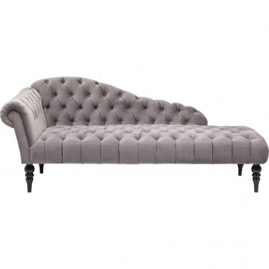 Chaise Longue Desire em veludo Cinzento