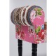 Banqueta Wing Patchwork vermelha