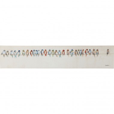 Tela a Óleo Birds Meeting 30x150cm-38569 (3)