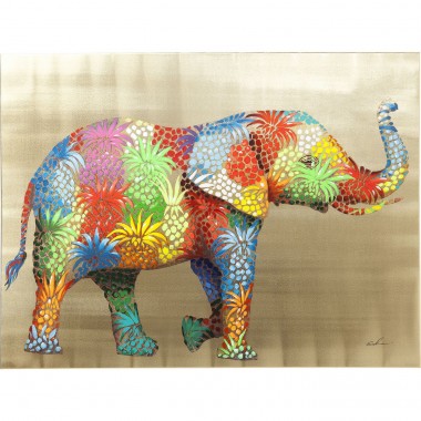 Tela a Óleo Flower Elefant 90x120cm-60441 (6)