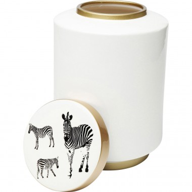 Pote Decorativo Zebra Branco 33cm