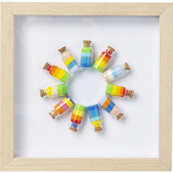 Quadro c/ moldura Rainbow Jars Circle