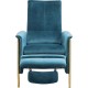 Chaise Longue Lazy em veludo Azul