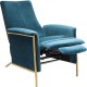 Chaise Longue Lazy em veludo Azul