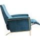 Chaise Longue Lazy em veludo Azul