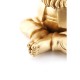 Peça Decorativa Zwerg Meditation Gold Verde 19cm