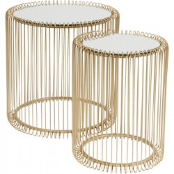 Mesa de Apoio Wire Brass (conj.2) Ø44cm