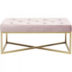 Banqueta Crossover Rosa/Dourada 90x40cm