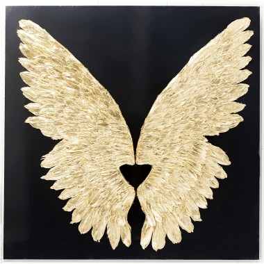 Decoração de Parede Wings Gold Preto 120x120cm