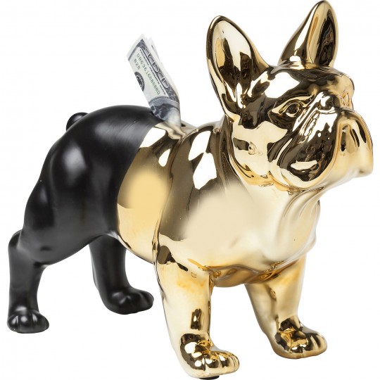 Mealheiro Bulldog Dourado/Preto