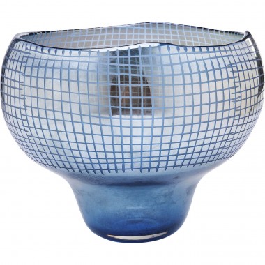 Vaso Grid Luster Azul 28cm