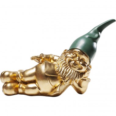 Peça Decorativa Zwerg Lying Gold 31cm