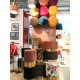Banco Cherry Castanho/Dourado Ø35cm