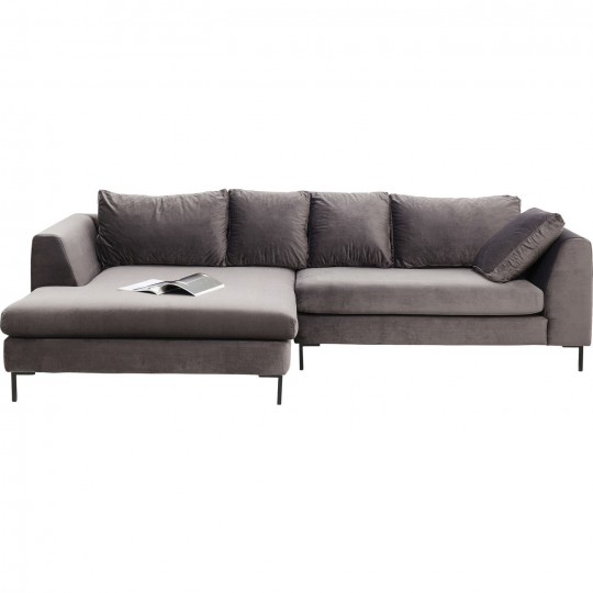 Sofa de Canto à Esq. Gianni em Veludo cinza