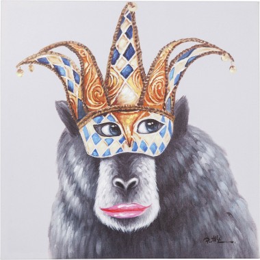 Tela a Óleo Carnival Monkey 70x70cm