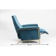 Chaise Longue Lazy em veludo Azul