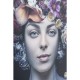 Quadro de Vidro Flower Art Lady 80x80cm