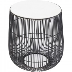 Mesa de Apoio Beam em mármore Branco Ø32cm-84091 (5)