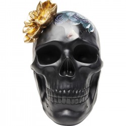 Peça Decorativa Flower Skull 22cm