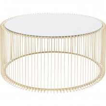 Mesa de Centro Wire Uno Dourada Ø80cm